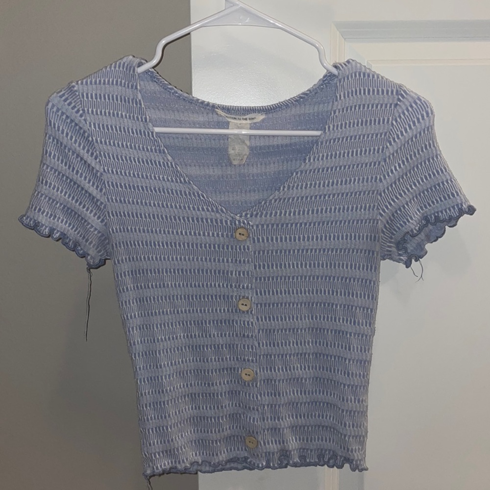 Blue button t shirt